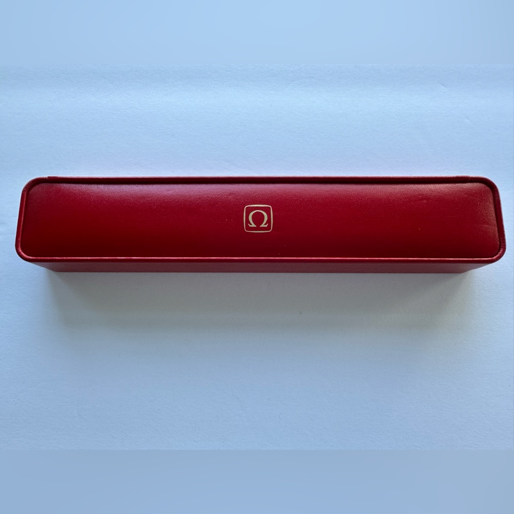 Authentic Omega vintage red leather watch, necklace, bracelet, empty jewelry box - Picture 2 of 7